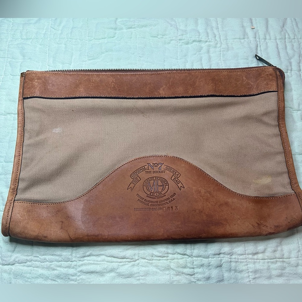 Marley Hodgson Ghurka Zip Bag No 7 The Docket USA Brown Twill/Leather